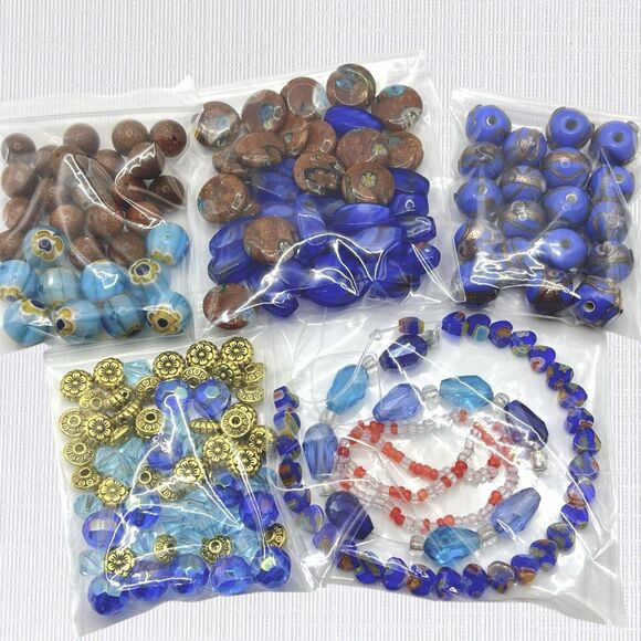 Lot Beads Glass Metal Lampwork Crystal Millefiori Wedding Cake Murrine Goldstone - Picture 5 of 14